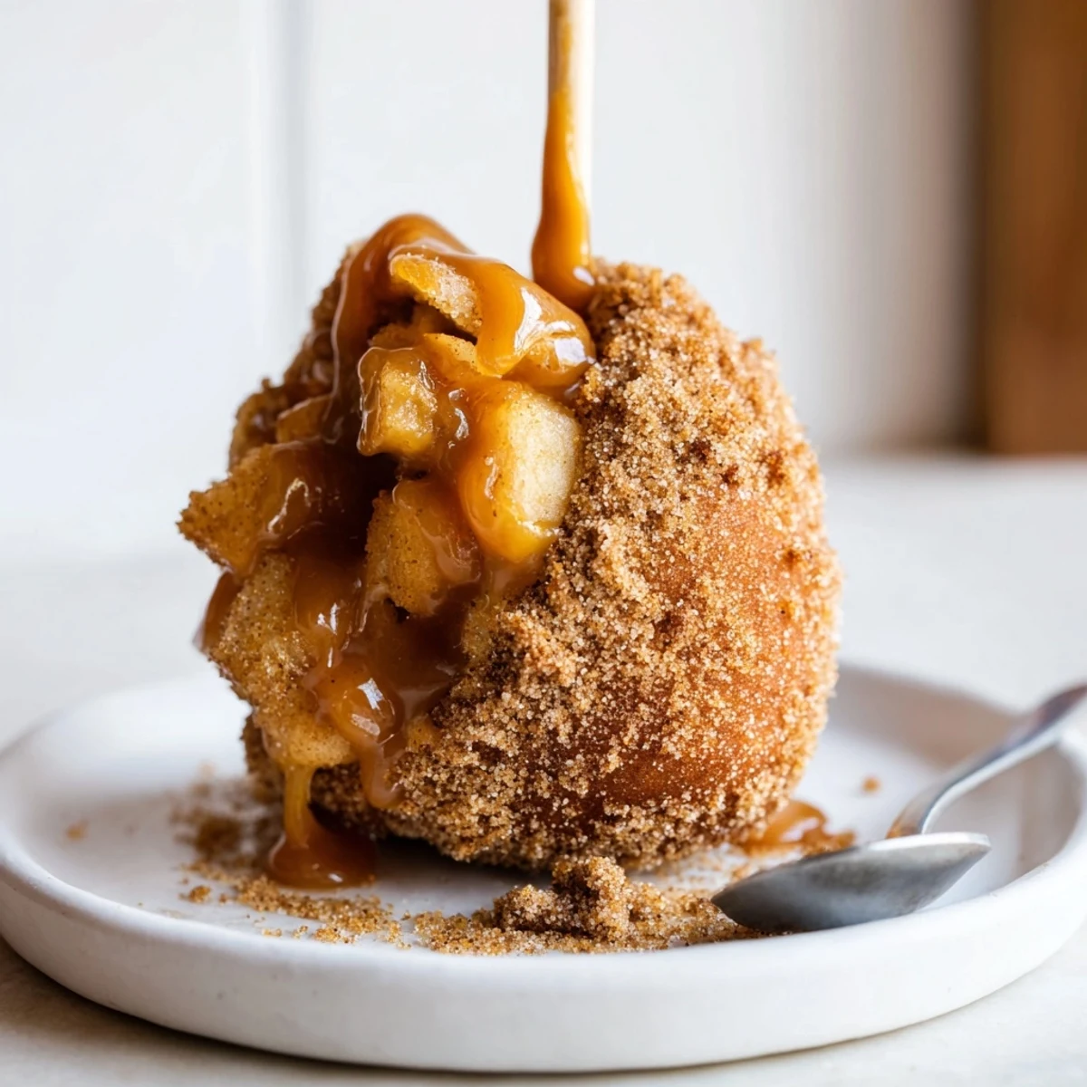 Chewy caramel apple churro cookie pops drizzled with rich caramel sauce.  