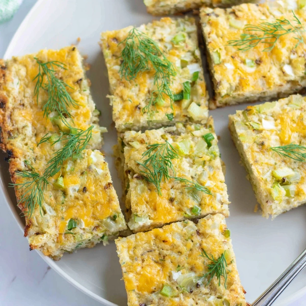 Golden-brown Dill Pickle Pancake Muffin Bars served warm, perfect for brunch gatherings.  