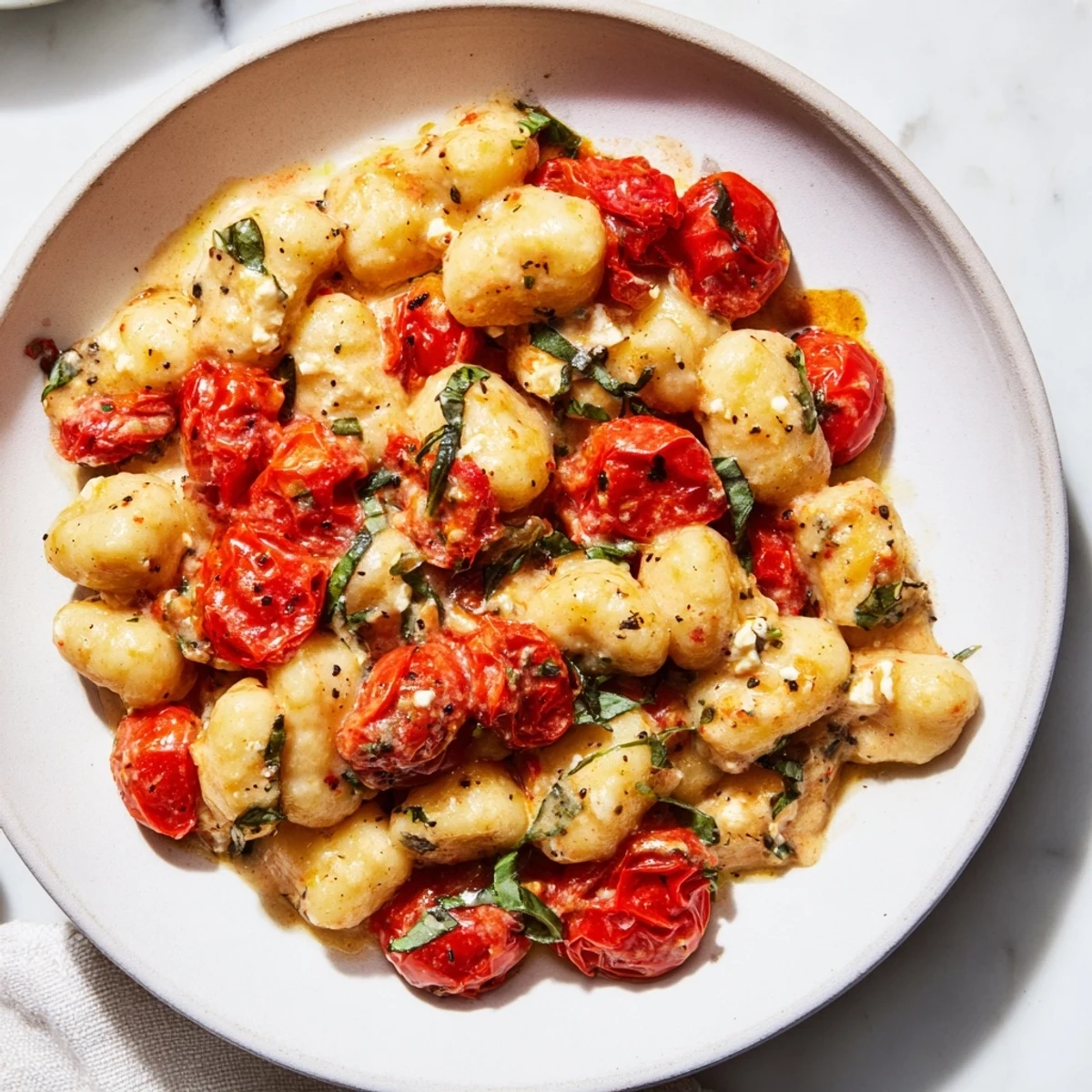 One-pan Baked Feta Gnocchi that combines rich flavors for an easy weeknight delight.