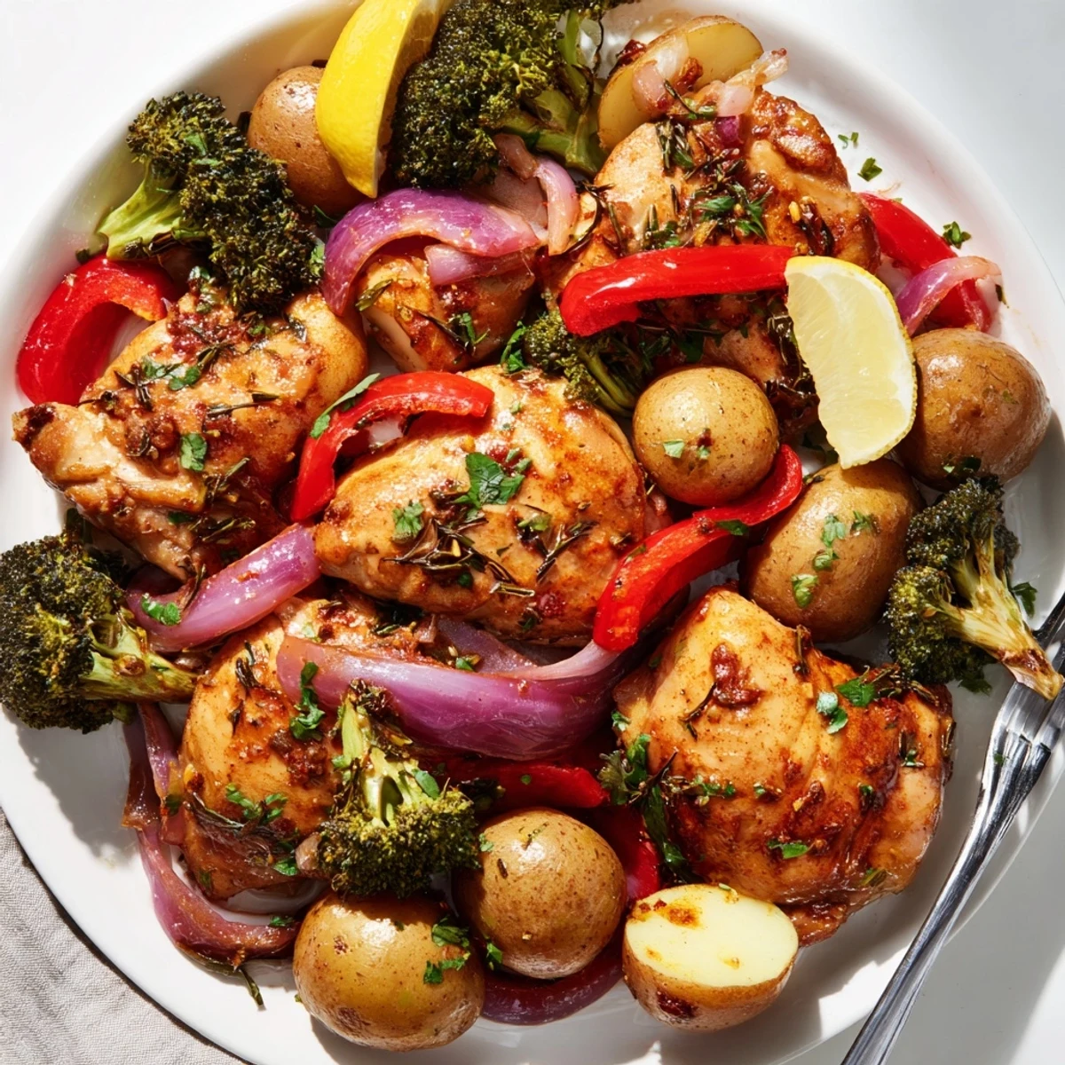 A vibrant Lazy Gourmet Chicken & Vegetable One-Pot meal, perfect for weeknight dinners.  