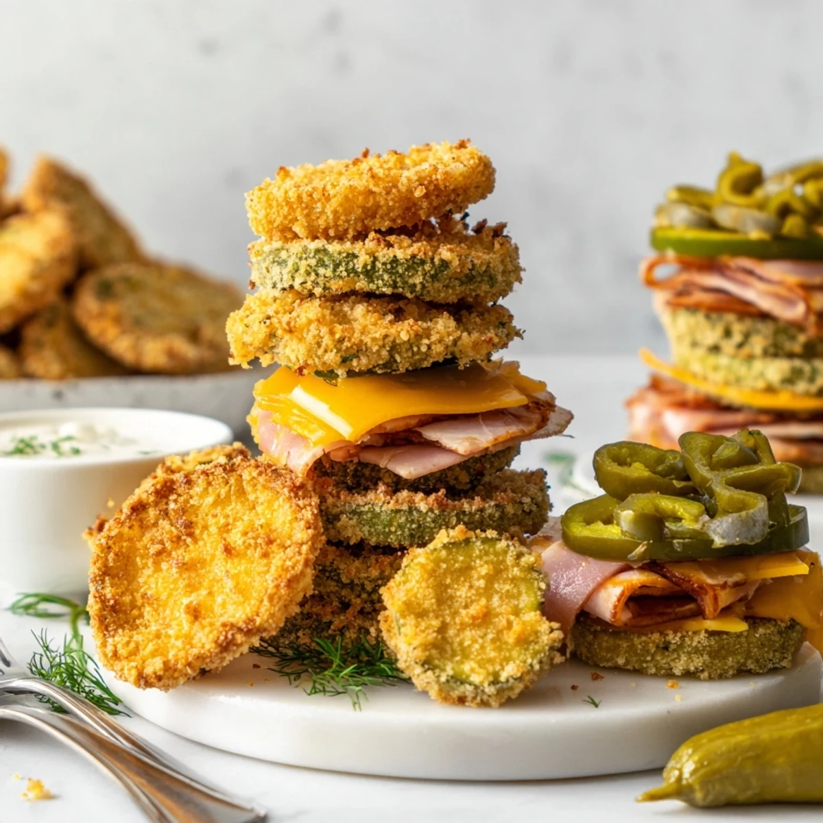 Tangy Pickle Lovers Meal featuring crispy fried pickles and colorful pickled veggies.  