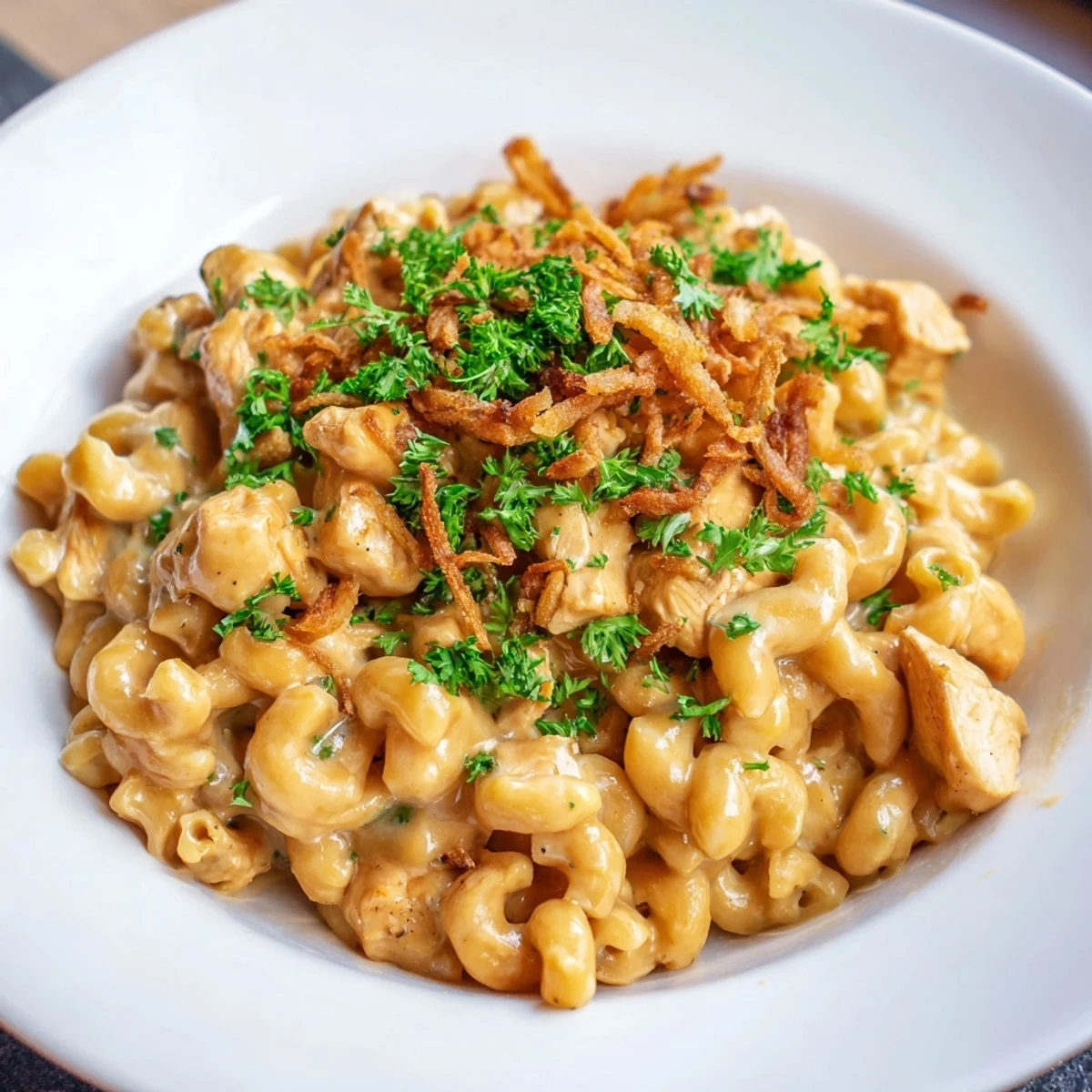 One-Pot Honey BBQ Chicken Mac and Cheese, bubbling and cheesy with golden brown chicken pieces.