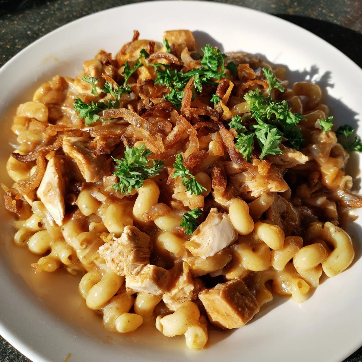 Sizzling One-Pot Honey BBQ Chicken Mac and Cheese packed with tender chicken, a family favorite.