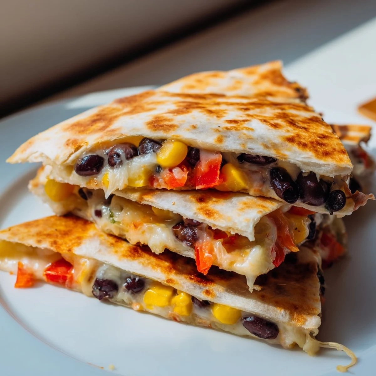Crispy-baked tortilla wrap hack, a Tex-Mex delight showcasing melted cheese and savory bean filling, ready to serve.