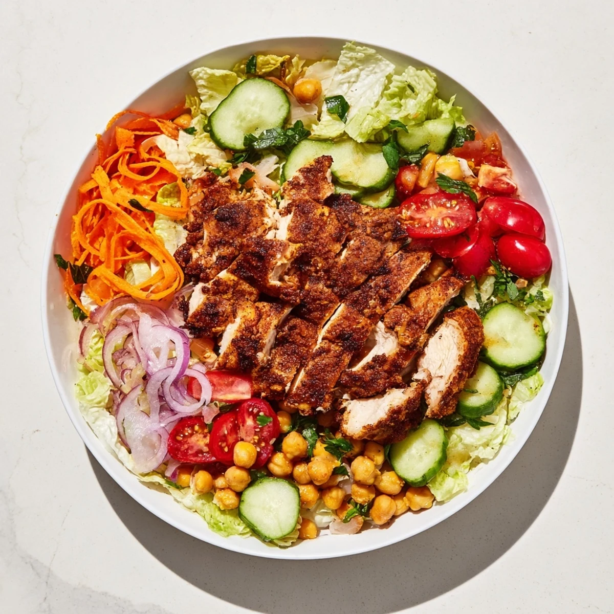 Chicken Salad with Budget-Friendly Cuts and Fresh Veggies bursting with vibrant colors, textures, and flavors.