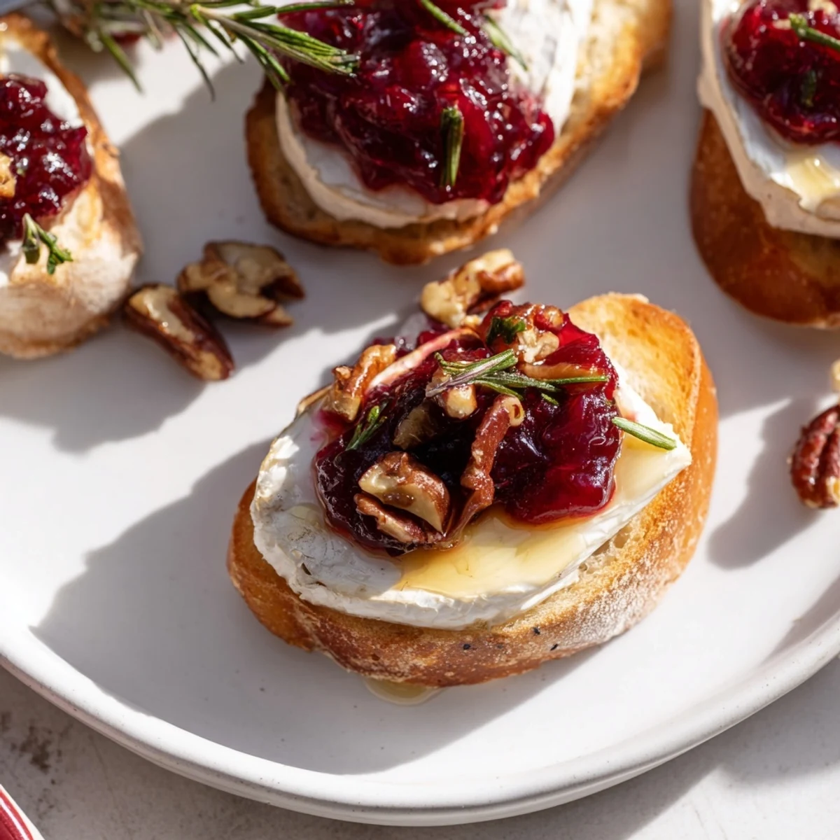 Quick Cranberry Brie Crostini