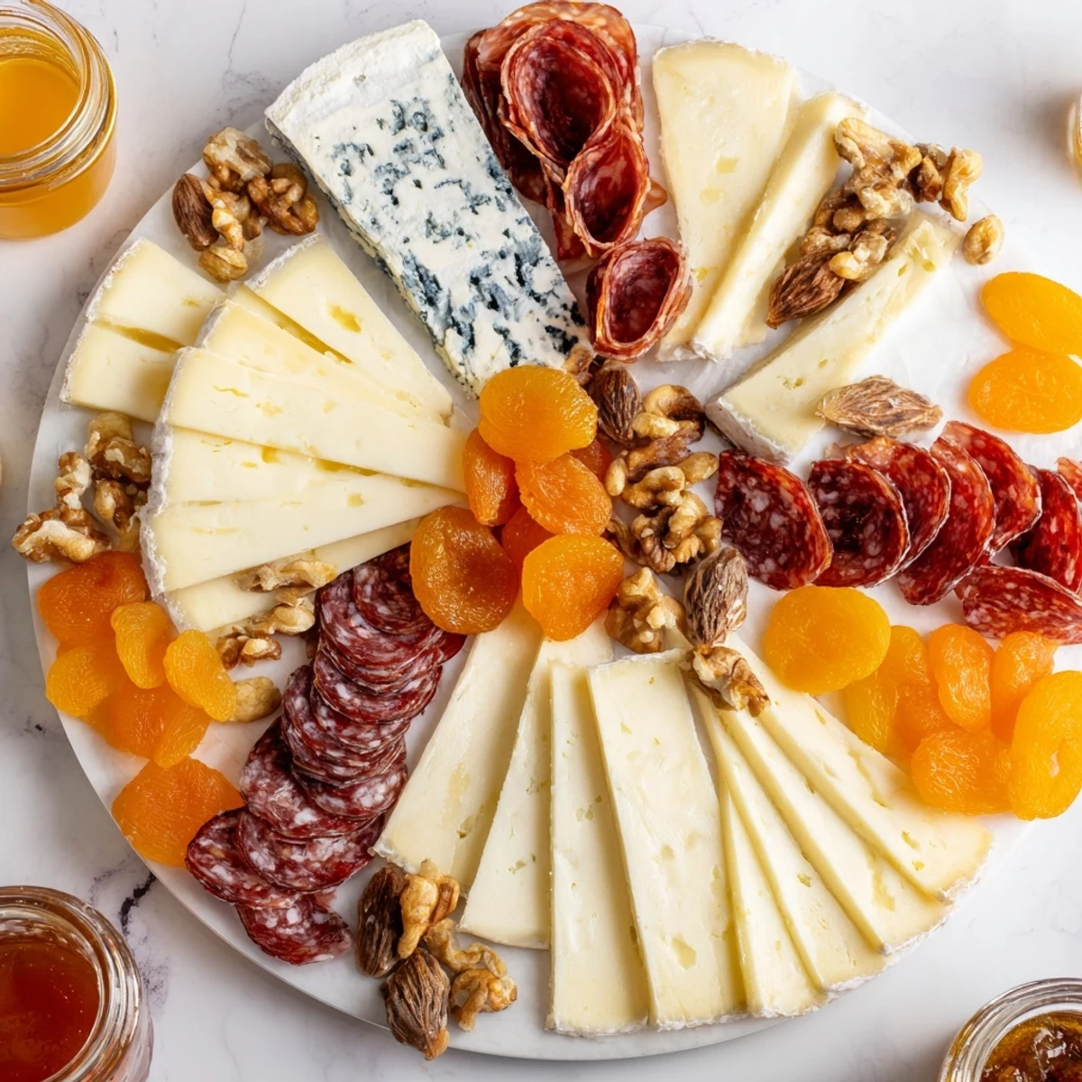 A festive and colorful Plateau des Rois Mages Gourmand platter, perfect for holiday entertaining with cheeses.