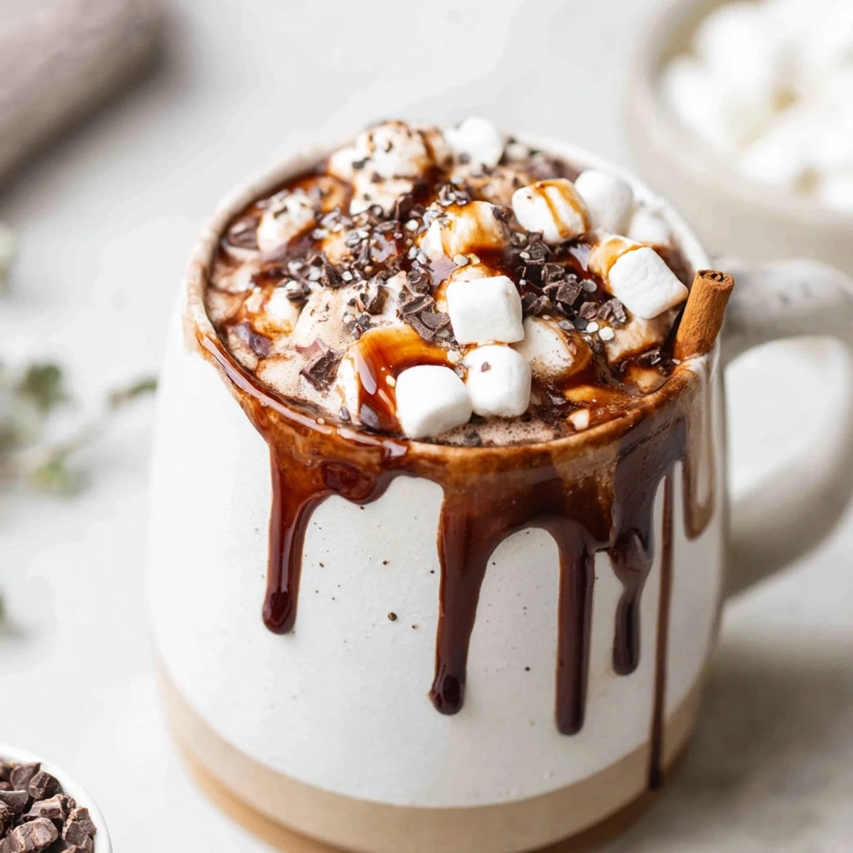 A warm, inviting photo of a Reindeer Hot Cocoa Bar with toppings for customizable drinks.