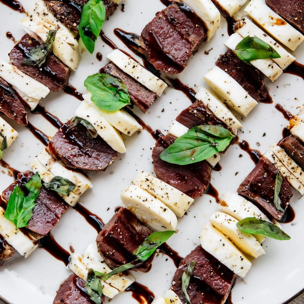 Fresh basil garnishes the colorful Safari Stripes, a visually enticing appetizer for a gluten-free party.
