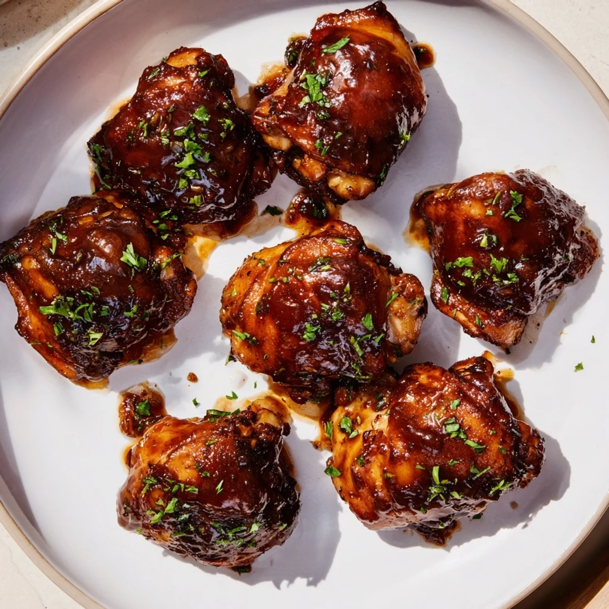 Skin-on Jam in Coffee Style Glazed Chicken, glistening with a sticky glaze, perfect for a cozy dinner.