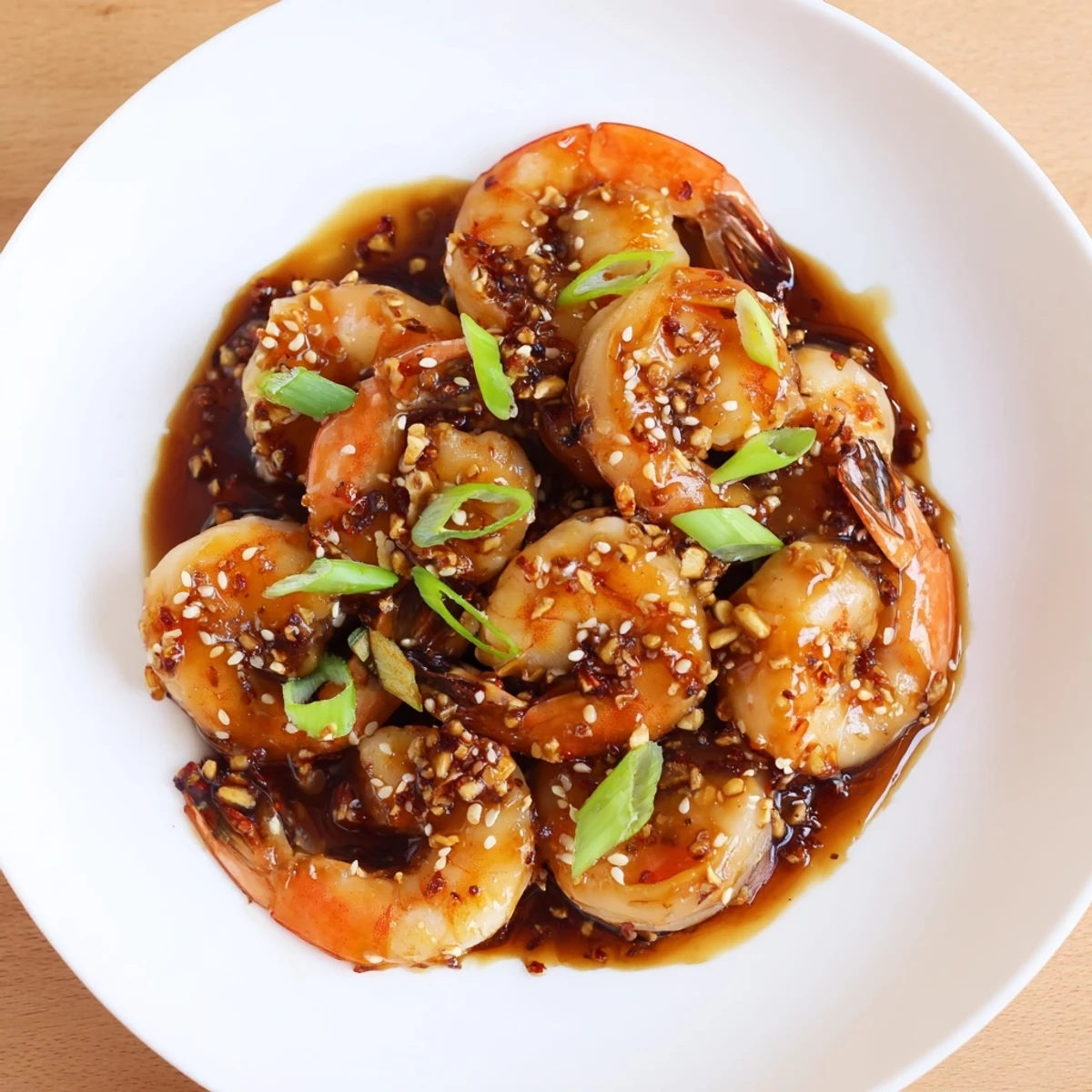 Golden-brown Honey Garlic Shrimp glistens, served on a bed of fluffy white rice, ready to eat.