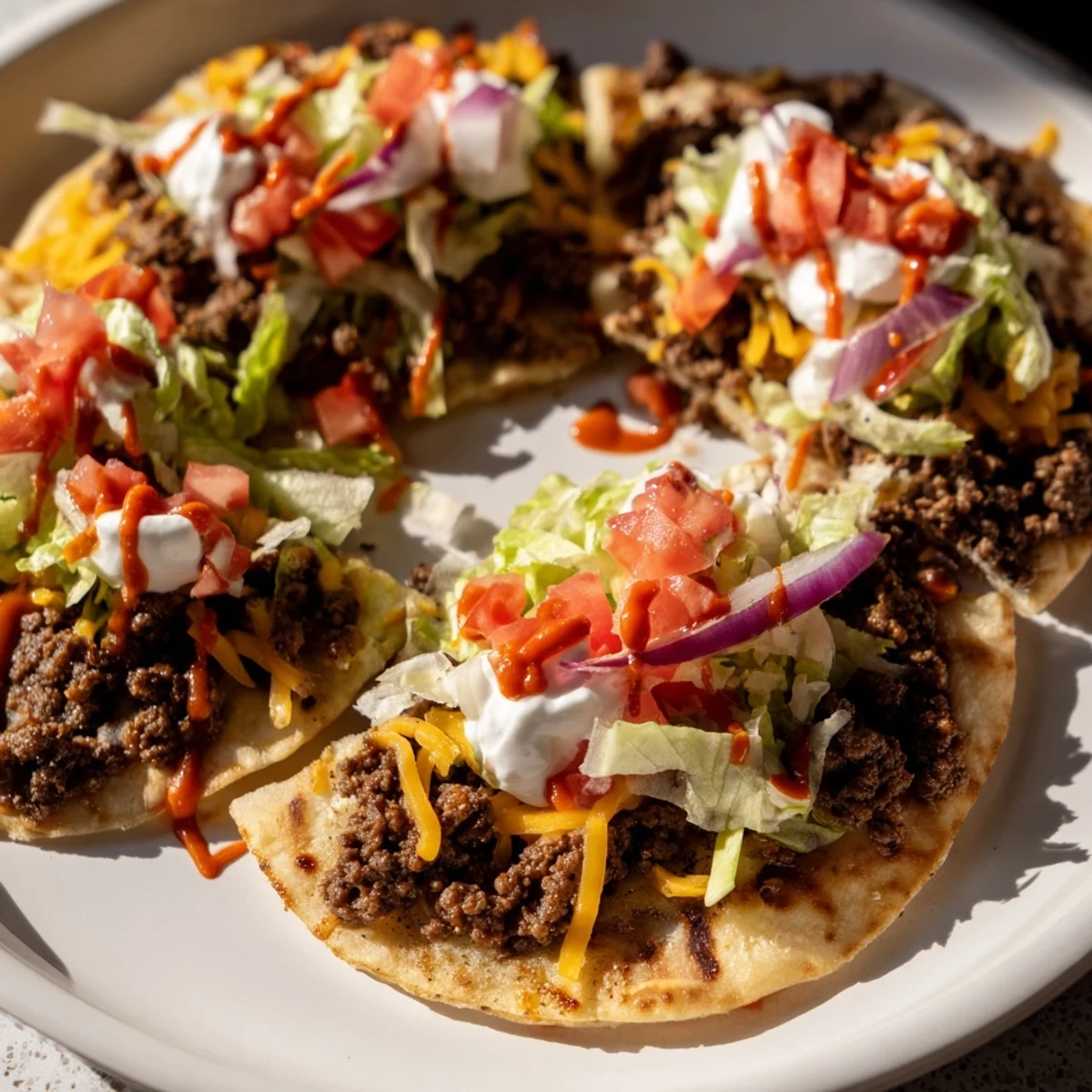 Golden-brown Crispy Smash Tacos, with oozing cheese and a generous topping of fresh tomatoes.
