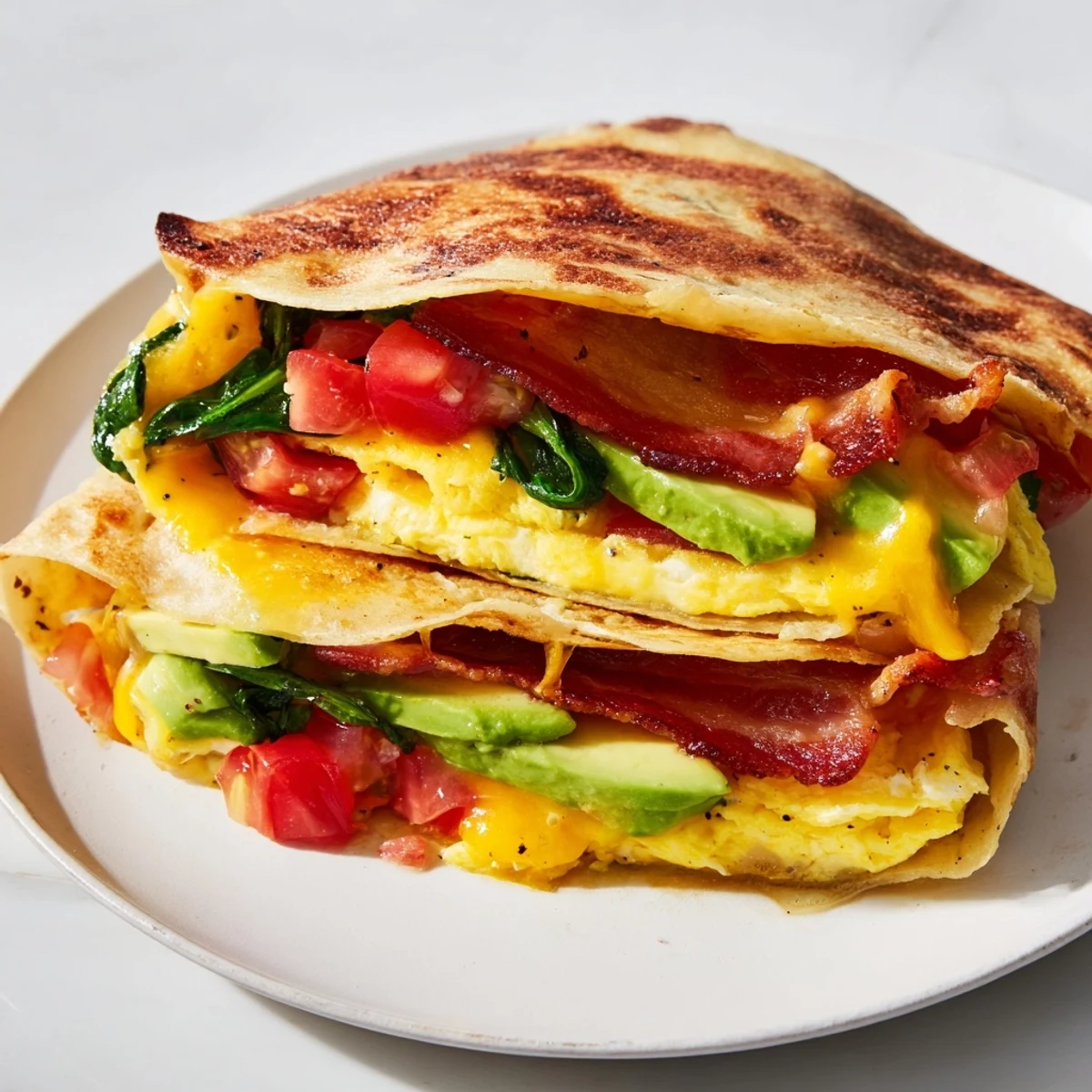 A satisfying, handheld crispy breakfast wrap, cooked until golden brown and ready to enjoy now.