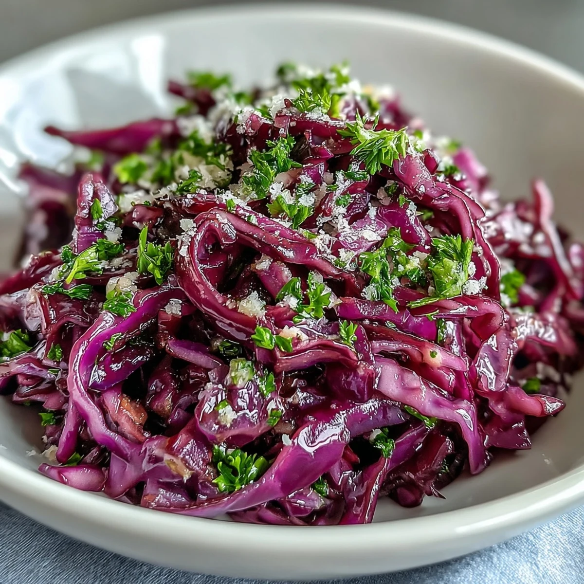 Freshly shaved Parmesan melts into crunchy red cabbage and crisp apple slices in this tangy Red Cabbage Coleslaw With Apple and Parmesan.