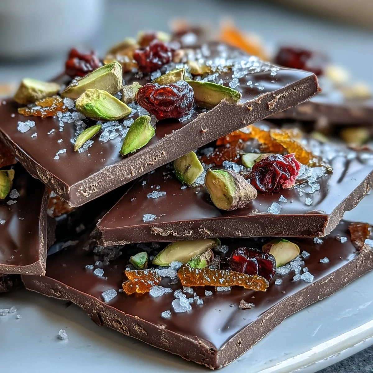 Rich bittersweet chocolate topped with colorful candied orange slices, perfect for elegant dessert platters or holiday gifts.