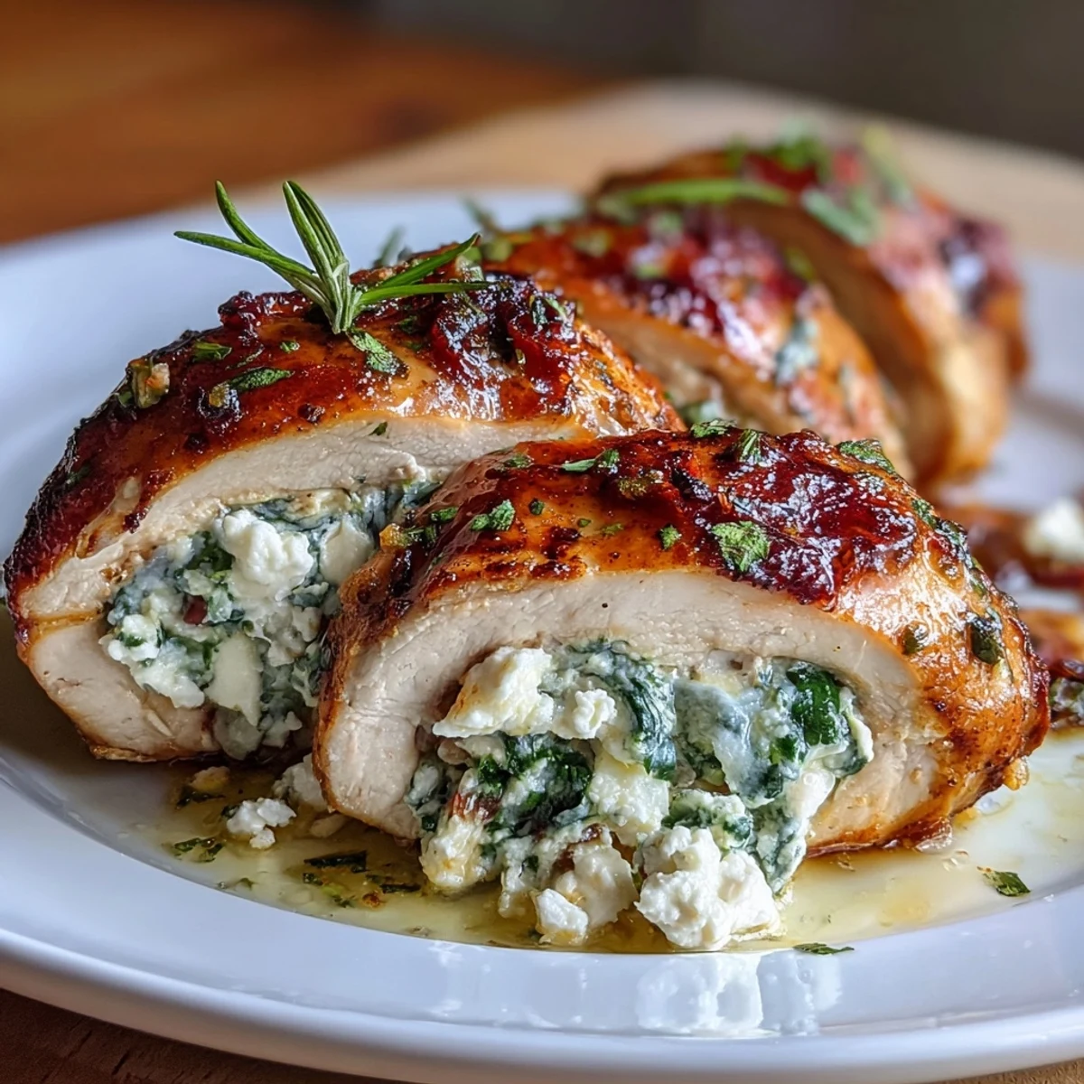 Flavorful Mediterranean-inspired chicken breasts stuffed with spinach, feta, and garlic, then oven-baked for a healthy main dish.  
