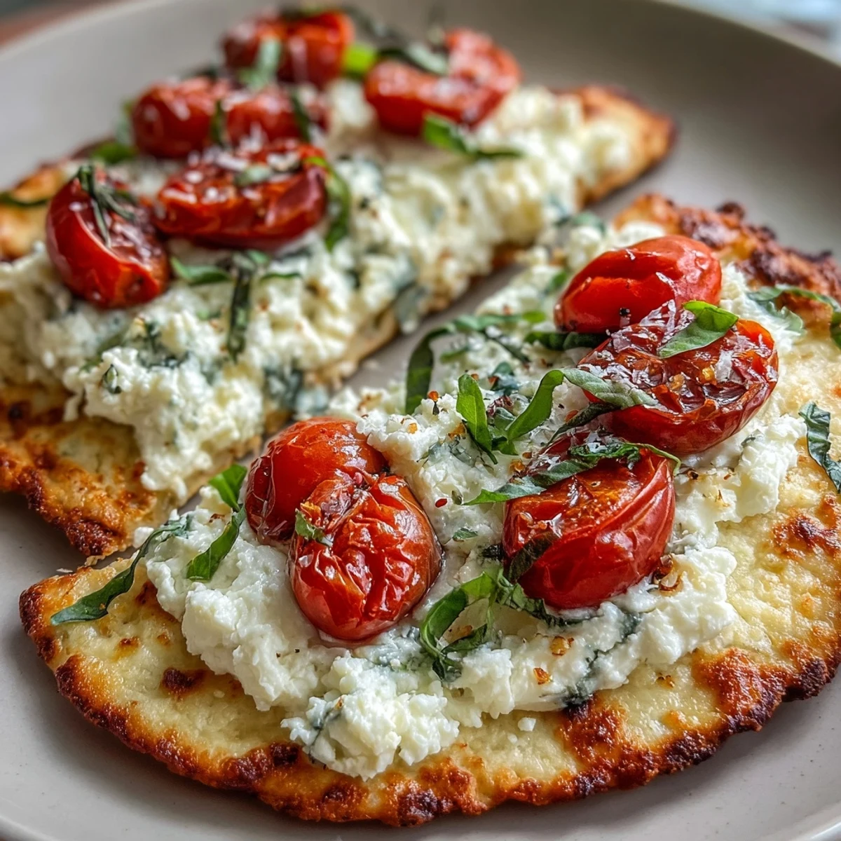 Cottage Cheese Flatbread with Pesto