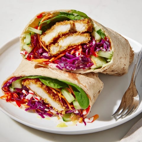 Crispy Candy Cane Crunch Chicken Veggie Wraps, a delicious and festive holiday meal with vibrant veggies.