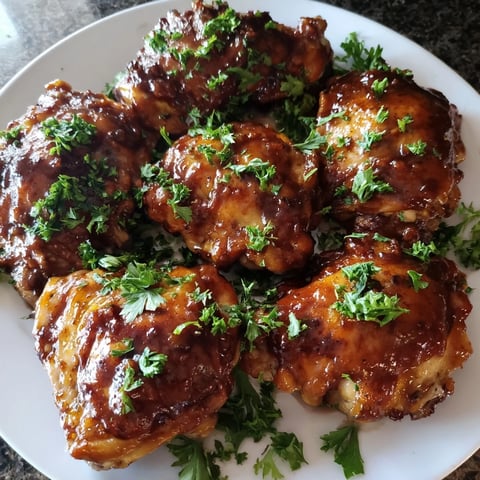 Juicy Jam in Coffee Glazed Chicken, gleaming brown, ready to be served with roasted potatoes.