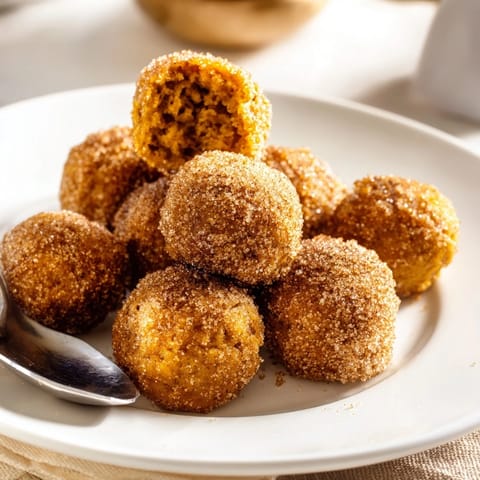 Savory mini pumpkin muffin balls, golden and fluffy, perfect for snacking or breakfast.  