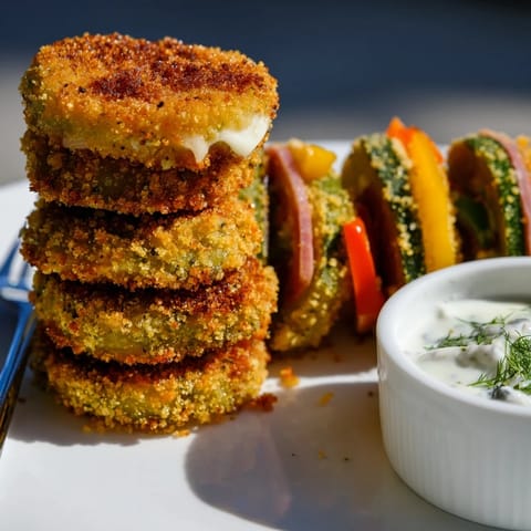 A vibrant Pickle Lovers Meal spread with fried pickles and enticing pickled bites.  