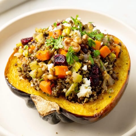Lentil Walnut Stuffed Squash