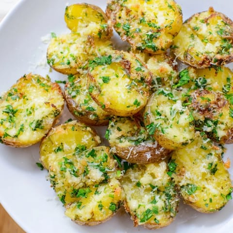 Parmesan Garlic-Herb Smashed