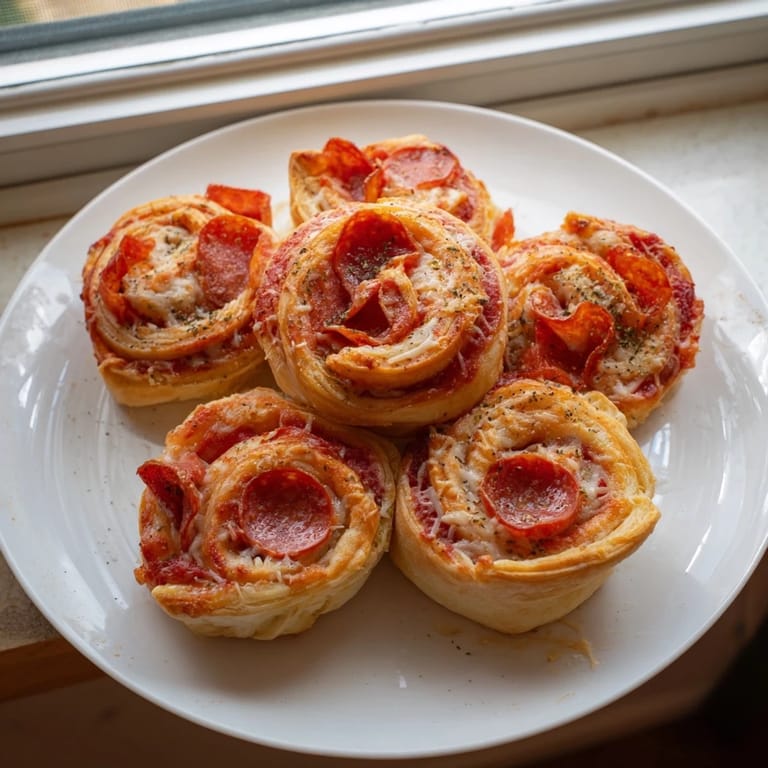 Appetizing close-up shot of mini pepperoni pizza pinwheels, ready for dipping and family snacking enjoyment.