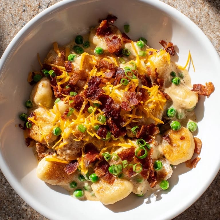 Flavorful Creamy Crack Chicken Gnocchi features tender gnocchi and a rich, creamy sauce with bacon.