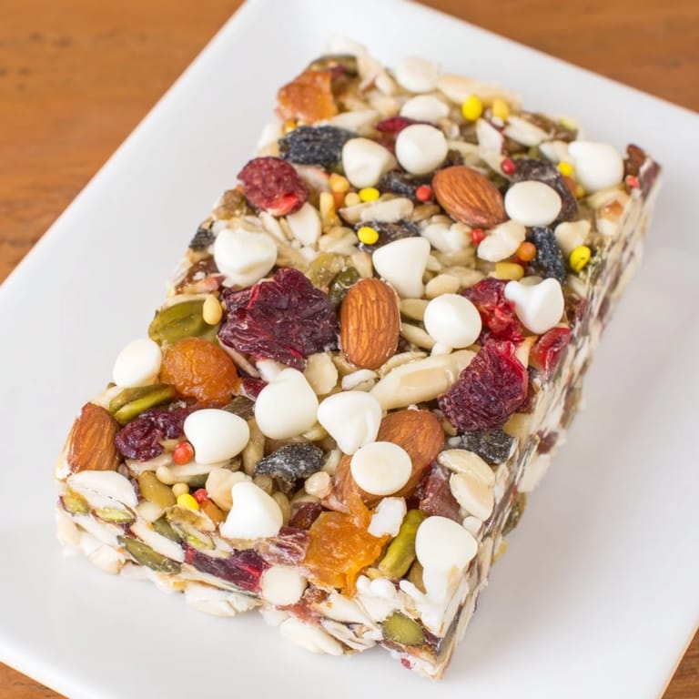 Homemade Winter Wonderland Trail Mix Bar: A sweet snack boasting cranberries and crunchy nuts, perfect for sharing.