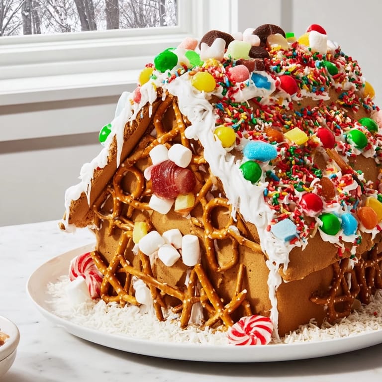 Homemade gingerbread house panels offer a warm, spiced aroma and festive decorating possibilities.