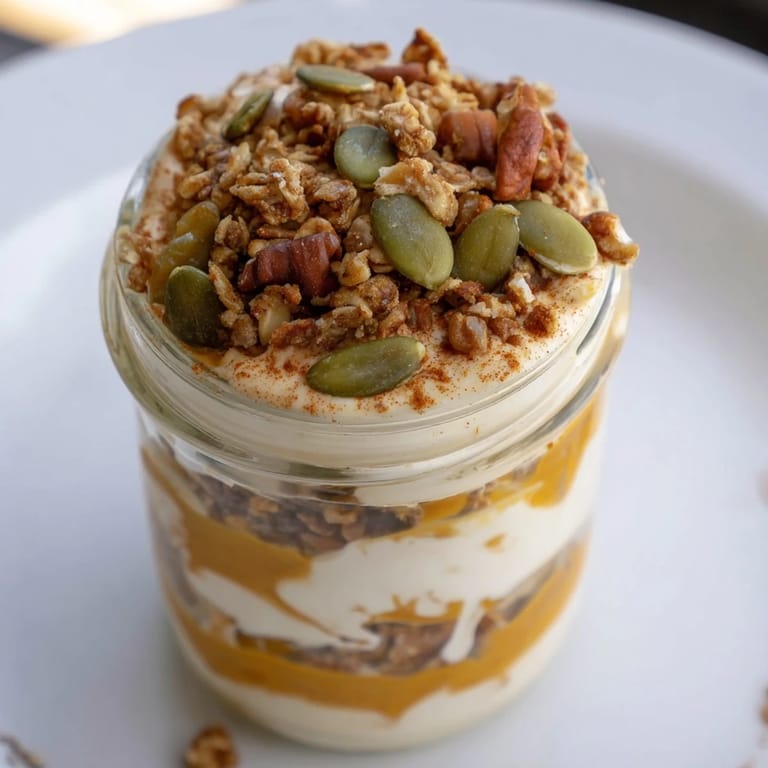 This easy-to-make Pumpkin Yogurt Parfait offers layers of pumpkin, yogurt, and crunchy granola for a treat.