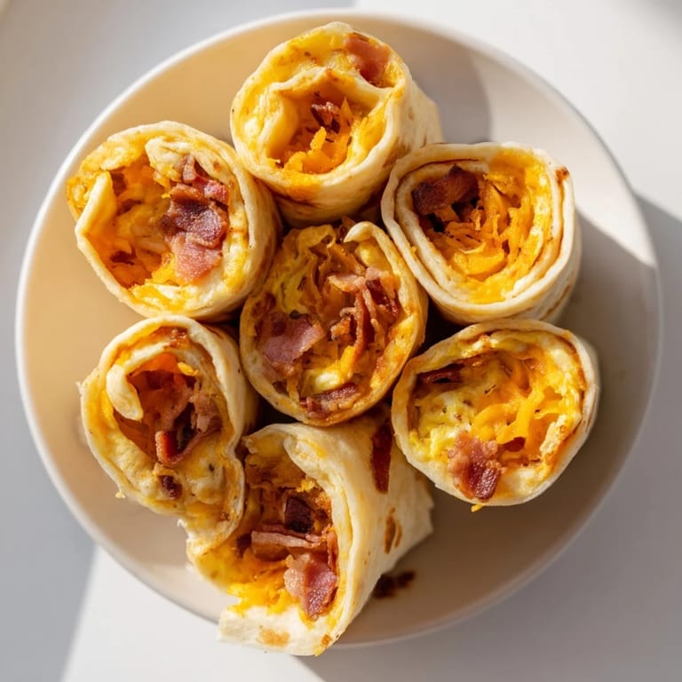 Warm and savory B.E.C. breakfast bites with crispy bacon and melted cheddar, perfect morning treat.