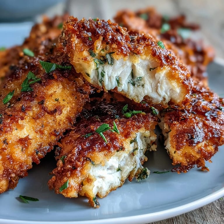Oven-baked Panko Ranch Chicken Tenders arranged on a wire rack, showing off their golden brown and crunchy coating.