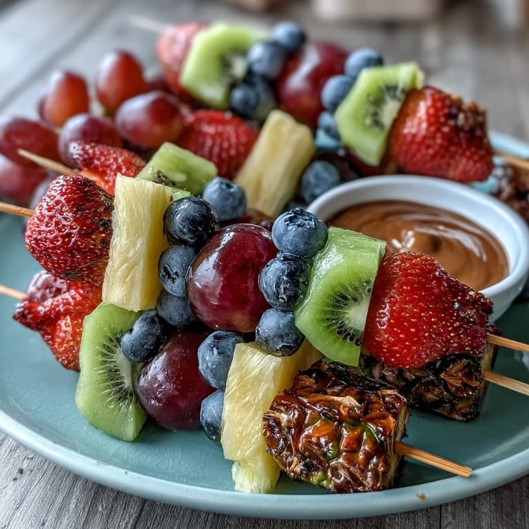 Vibrant bento box lunch with fresh fruit skewers, sweet yogurt dip, and veggie sides—an easy, kid-approved meal for on-the-go nutrition.