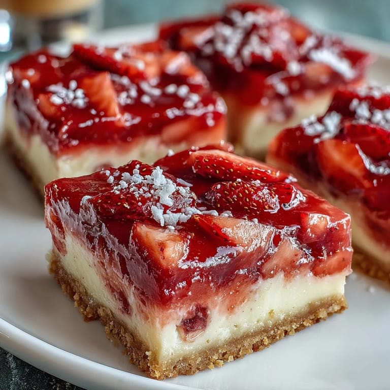 Sweet strawberry and lemon flavors shine in these creamy bars, perfect for picnics, brunches, or anytime you crave a fruity treat.