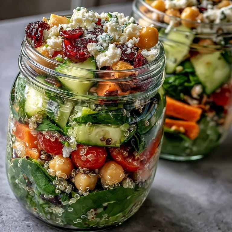 Healthy Summer Meal Prep: Mason Jar Salads for the Week – vibrant, fresh salads stacked with leafy greens, tomatoes, and quinoa, perfect for busy weekdays.