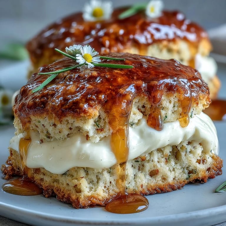 Delicate, honey-sweetened scones with a tender crumb, perfect for enjoying with rich clotted cream at afternoon tea.