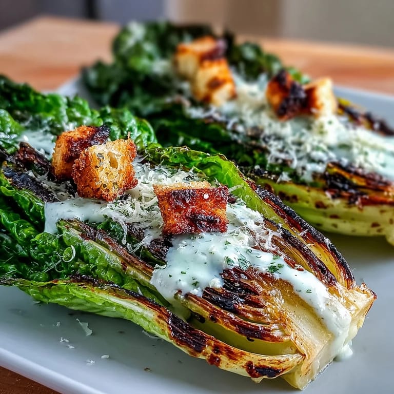 Enjoy this easy grilled Caesar salad, a smoky twist perfect for summer.